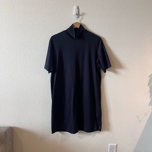 COS - Turtleneck Short Sleeve Dress - Navy